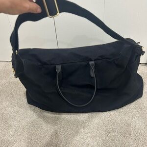 Cuyana Black Canvas Travel Weekender Bag